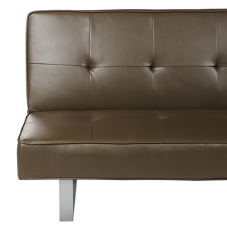 Sofa Bed Brown Faux Leather Modern Living Room Convertible 3 Seater Armless Minimalistic Design Beliani - Sofa In Store
