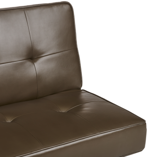 Sofa Bed Brown Faux Leather Modern Living Room Convertible 3 Seater Armless Minimalistic Design Beliani - Sofa In Store