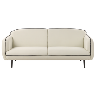 3 Seater Sofa with Ottoman | Fabric | Light Beige | Retro Glam Design | Art Decor Style - Sofa In Store
