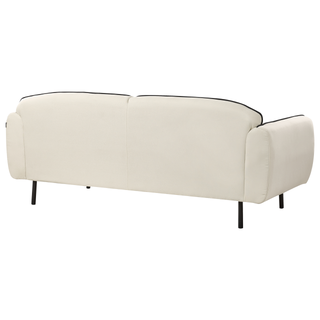 3 Seater Sofa with Ottoman | Fabric | Light Beige | Retro Glam Design | Art Decor Style - Sofa In Store