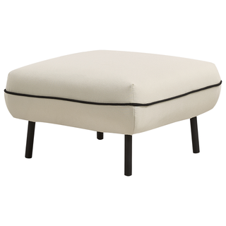 3 Seater Sofa with Ottoman | Fabric | Light Beige | Retro Glam Design | Art Decor Style - Sofa In Store