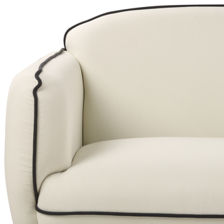 3 Seater Sofa with Ottoman | Fabric | Light Beige | Retro Glam Design | Art Decor Style - Sofa In Store
