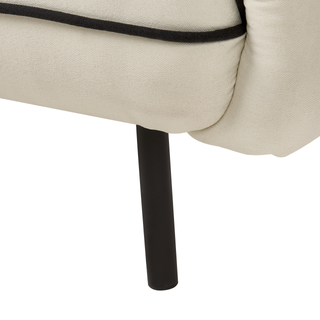 3 Seater Sofa with Ottoman | Fabric | Light Beige | Retro Glam Design | Art Decor Style - Sofa In Store
