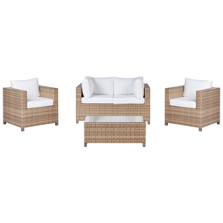 5 Piece Garden Sofa Set | Rattan | Beige | Loveseat with Cushions | Outdoor Collection - Sofa In Store