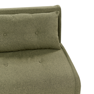 Small Sofa Bed Olive Green Fabric 1 Seater Fold-Out Sleeper Armless With Cushion Metal Black Legs Glamour Beliani