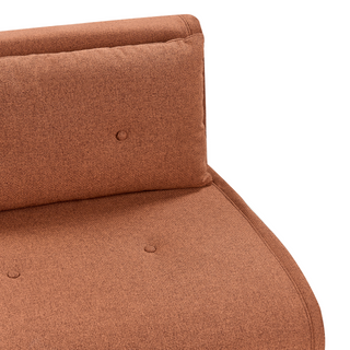 Small Sofa Bed Orange Fabric 1 Seater Fold-Out Sleeper Armless With Cushion Metal Black Legs Glamour Beliani