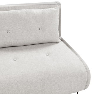 Sofa Bed Light Grey  Polyester Fabric 2 Seater Fold-Out Sleeper Armless With 2 Cushions Metal Black Legs Glamour Beliani - Sofa In Store