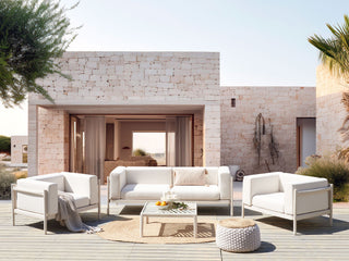 4 Seater Garden Sofa Set | Synthetic Frame | Light Beige | Modern Design & Cushions | Outdoor Collection - Sofa In Store