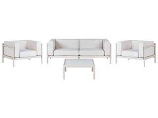 4 Seater Garden Sofa Set | Synthetic Frame | Light Beige | Modern Design & Cushions | Outdoor Collection - Sofa In Store