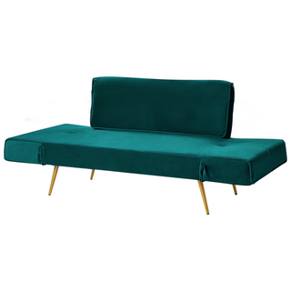 Fabric Sofa Bed Emerald Green Adjustable Armrests Living Room Guest Bed Modern Beliani