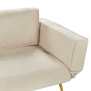Fabric Sofa Bed Beige Adjustable Armrests Living Room Guest Bed Modern Beliani - Sofa In Store