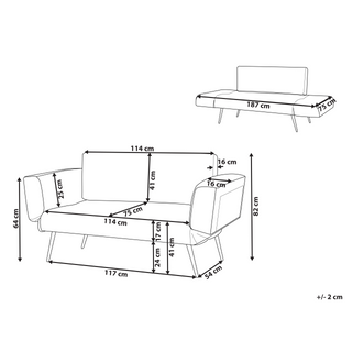 Fabric Sofa Bed Beige Adjustable Armrests Living Room Guest Bed Modern Beliani - Sofa In Store