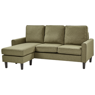 3-Seater Sofa with Ottoman Footstool | Upholstered Fabric | Green | Mid Century Design | Modern Collection - Sofa In Store