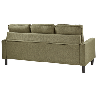 3-Seater Sofa with Ottoman Footstool | Upholstered Fabric | Green | Mid Century Design | Modern Collection - Sofa In Store