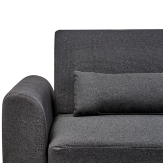 Corner Sofa Bed Black Upholstery Polyester Fabric Light Wooden Legs Pillows Modern Design Beliani - 559477 - Sofa In Store