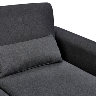 Corner Sofa Bed Black Upholstery Polyester Fabric Light Wooden Legs Pillows Modern Design Beliani - 559477 - Sofa In Store