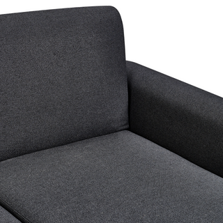 Corner Sofa Bed Black Upholstery Polyester Fabric Light Wooden Legs Pillows Modern Design Beliani - 559477 - Sofa In Store