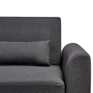 Corner Sofa Bed Black Upholstery Polyester Fabric Light Wooden Legs Pillows Modern Design Beliani - 559515 - Sofa In Store