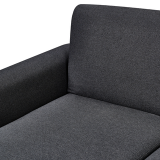 Corner Sofa Bed Black Upholstery Polyester Fabric Light Wooden Legs Pillows Modern Design Beliani - 559515 - Sofa In Store