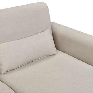 Corner Sofa Bed Light Beige Upholstery Polyester Fabric Light Wooden Legs Pillows Modern Design Beliani - 559573 - Sofa In Store