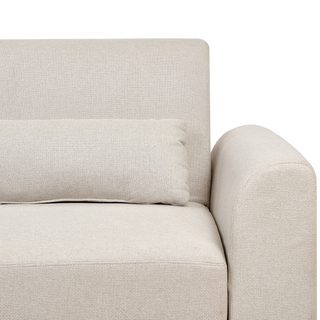 Corner Sofa Bed Light Beige Upholstery Polyester Fabric Light Wooden Legs Pillows Modern Design Beliani - 559552 - Sofa In Store