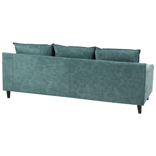 Corner Left Hand Sofa Teal Velvet Upholstery Wooden Legs Chaise Lounge Pillow Back Beliani
