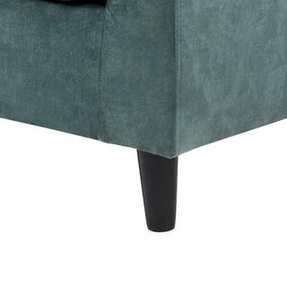 Corner Left Hand Sofa Teal Velvet Upholstery Wooden Legs Chaise Lounge Pillow Back Beliani