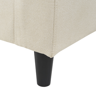 Corner Sofa Left Hand Beige Fabric Upholstery Wooden Legs Chaise Lounge 3 Seater Pillow Back Beliani