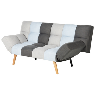 Sofa Bed Multicolour Fabric Upholstered 3 Seater Reclining Backrest Square Quilted Beliani - Sofa In Store