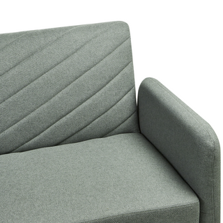 Sofa Bed Light Green Faux Linen Fabric Modern Living Room 3 Seater Wooden Legs Track Arm Beliani