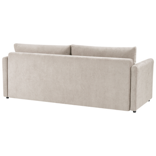 Sofa Bed Light Beige Polyester Fabric Convertible Sleeper with Storage Additional Cushions Removable Covers Modern Minimalist Style Living Room Bedroom Beliani - Sofa In Store