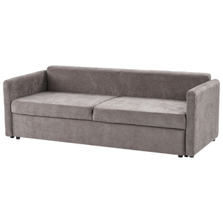 Sofa Bed Taupe Polyester Fabric Convertible Sleeper with Storage Additional Cushions Removable Covers Modern Minimalist Style Living Room Bedroom Beliani - Sofa In Store