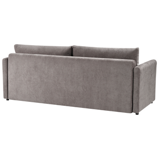 Sofa Bed Taupe Polyester Fabric Convertible Sleeper with Storage Additional Cushions Removable Covers Modern Minimalist Style Living Room Bedroom Beliani - Sofa In Store