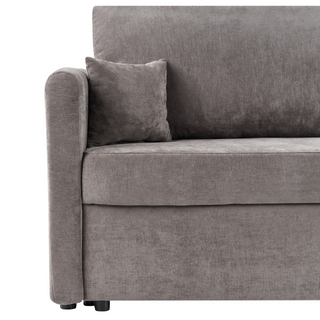 Sofa Bed Taupe Polyester Fabric Convertible Sleeper with Storage Additional Cushions Removable Covers Modern Minimalist Style Living Room Bedroom Beliani - Sofa In Store