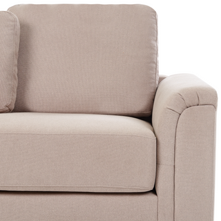 Corner Sofa Taupe Fabric Upholstered with Ottoman L-shaped Right Hand Orientation Beliani - Sofa In Store