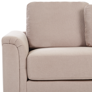 Corner Sofa Taupe Fabric Upholstered with Ottoman L-shaped Left Hand Orientation Beliani - Sofa In Store