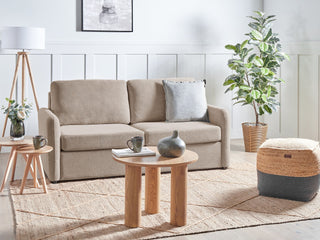 Sofa Bed Taupe Polyester Fabric Upholstered Sleeper Function Modern Living Room Beliani - Sofa In Store