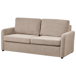Sofa Bed Taupe Polyester Fabric Upholstered Sleeper Function Modern Living Room Beliani - Sofa In Store