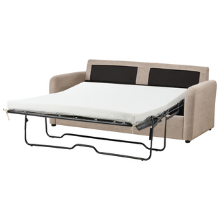 Sofa Bed Taupe Polyester Fabric Upholstered Sleeper Function Modern Living Room Beliani - Sofa In Store