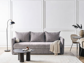 Sofa Bed Taupe Fabric 3 Seater Upholstery Cushions Modern Beliani - Sofa In Store