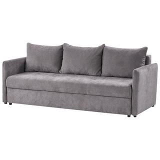 Sofa Bed Taupe Fabric 3 Seater Upholstery Cushions Modern Beliani - Sofa In Store