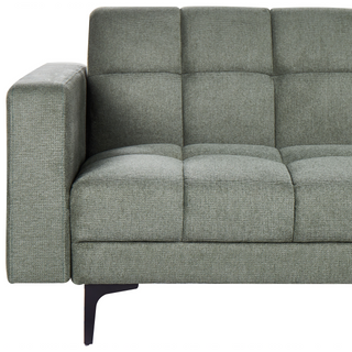 Left Hand Corner Sofa with Ottoman Green Polyester Fabric Upholstery Reclining Backrest 3 Positions Click-Clack Beliani - Sofa In Store