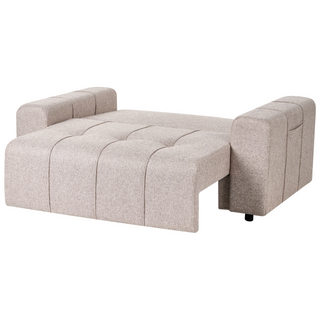 2 Seater Sofa Bed | Fabric Upholstery | Light Brown | Storage Compartment | Modern Style - Sofa In Store