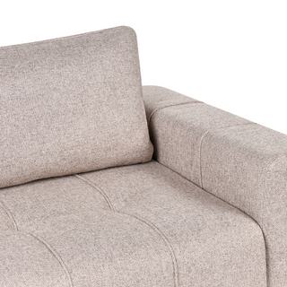2 Seater Sofa Bed | Fabric Upholstery | Light Brown | Storage Compartment | Modern Style - Sofa In Store