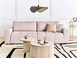 3 Seater Sofa Bed | Fabric | Light Brown | Storage & Thickly Padded | Modern Style - Sofa In Store