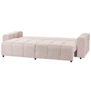 3 Seater Sofa Bed | Fabric | Light Brown | Storage & Thickly Padded | Modern Style - Sofa In Store