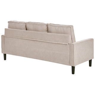 3-Seater Sofa with Ottoman Footstool | Fabric | Beige | Mid Century Design | Upholstered Collection - Sofa In Store