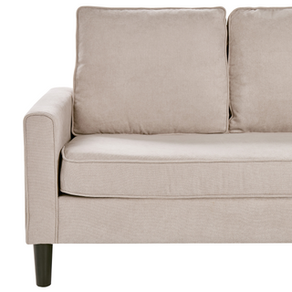 3-Seater Sofa with Ottoman Footstool | Fabric | Beige | Mid Century Design | Upholstered Collection - Sofa In Store