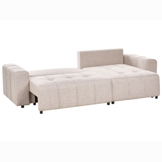 3 Corner Seater Sofa Bed | Fabric | Light Brown | Storage & Thick Padding | Modern Style - Sofa In Store