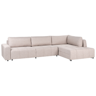 4 Corner Seater Sofa Bed Left Handed | Light Brown Fabric | With Storage | Thickly Padded Modern Style - Sofa In Store